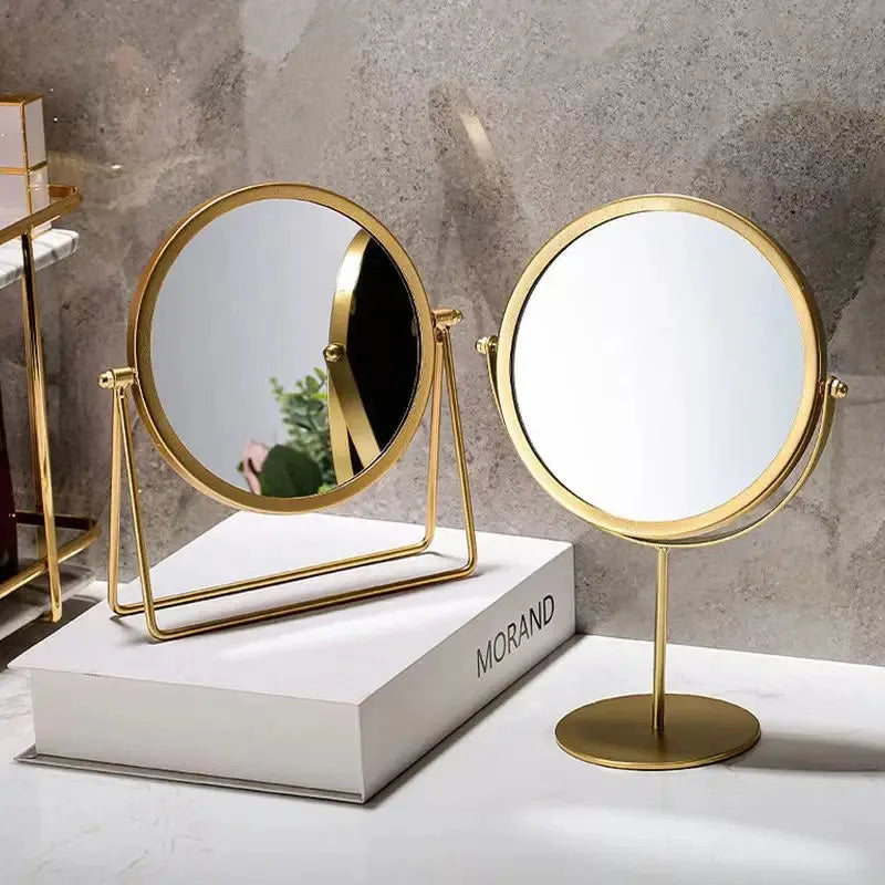 360 Degree Rotating Iron Makeup Mirror with Stylish Design - Smarsty