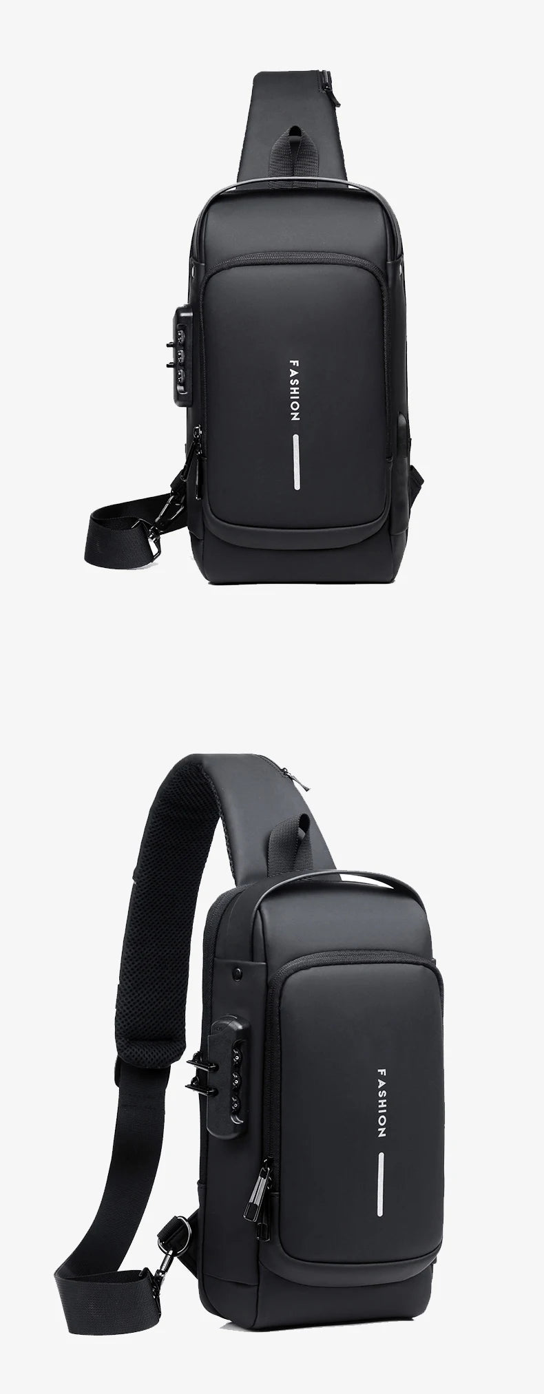 Anti Theft Chest Bag USB Charge Crossbody Sling Pack - Smarsty