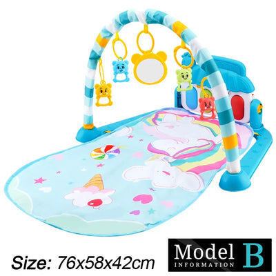 Baby Fitness Stand Music Play Gym Activity Toys Newborn Piano Crawling Blanket Pedal Game Pad Early Education 0-36 Months Gifts by Smarsty