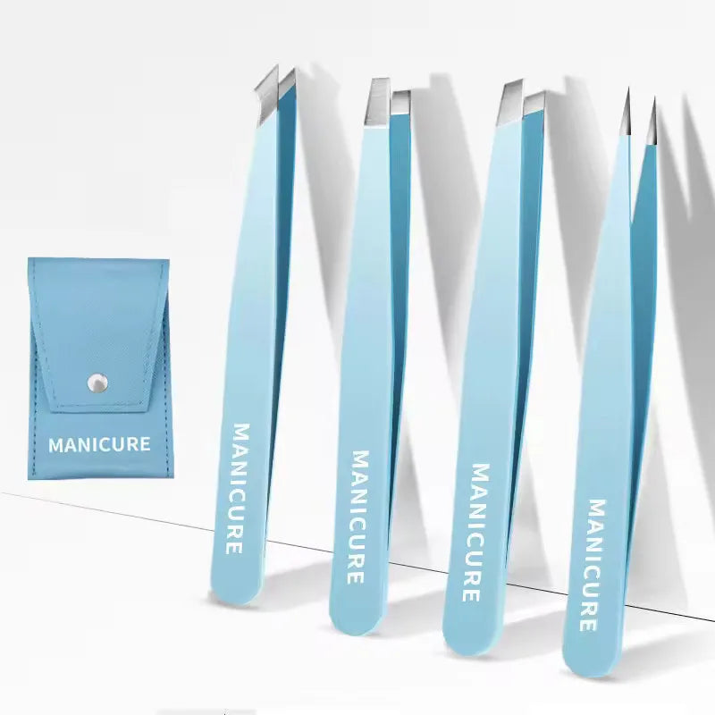 Colorful Stainless Steel Eyebrow Tweezers for Precision Hair Removal - Smarsty