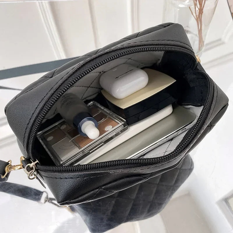 Embroidered Camera Bag Crossbody For Women Checkered - Smarsty