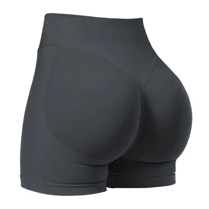 4.5''Shorts Seamless Low Ribbed Waistband Gym Shorts Scrunch Bum Yoga Shorts Booty High Stretch Running Bike Shorts - Smarsty