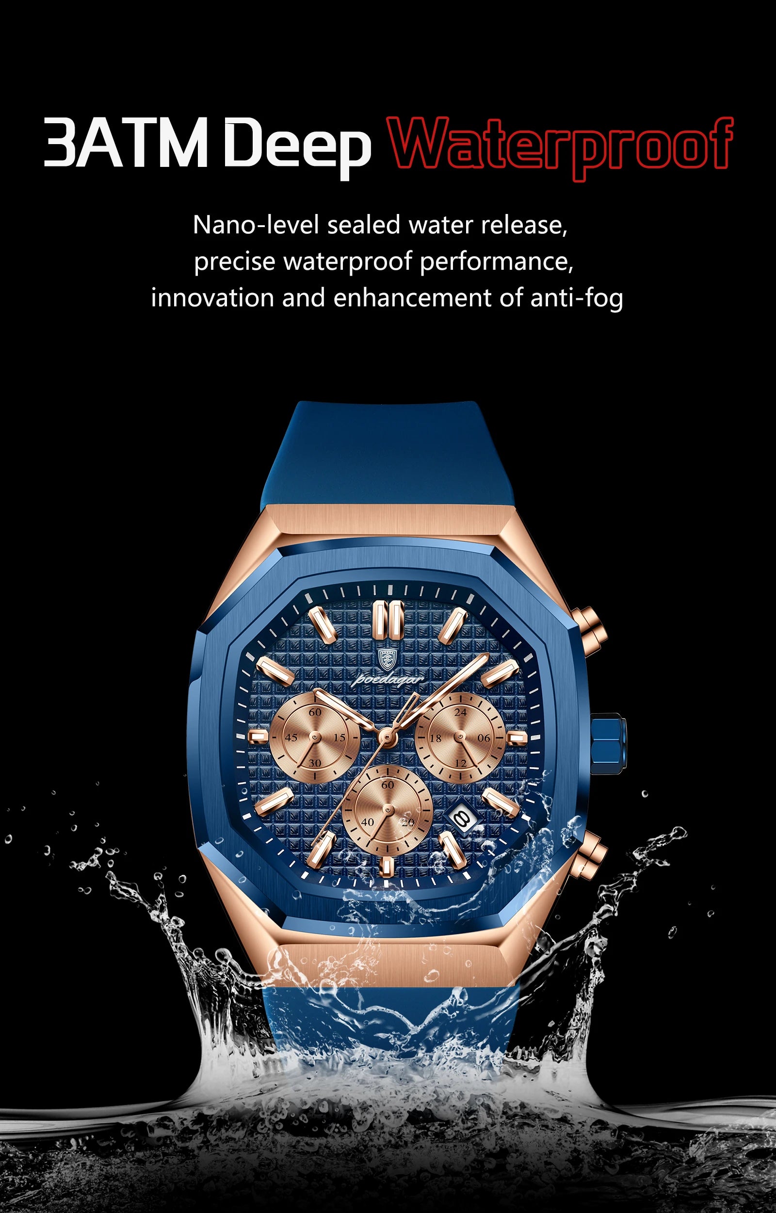 Waterproof Luminous Chronograph Watch for Men - Smarsty