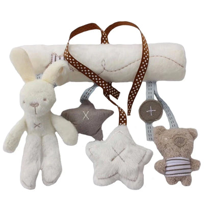 2025 New Hanging Bed Rabbit Baby Hand Bell Safety Seat Plush Toy Multifunctional Plush Toy Stroller Mobile Gifts by Smarsty