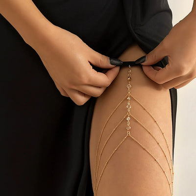Boho Crystal Leg Chain Body Jewelry for Women - Smarsty