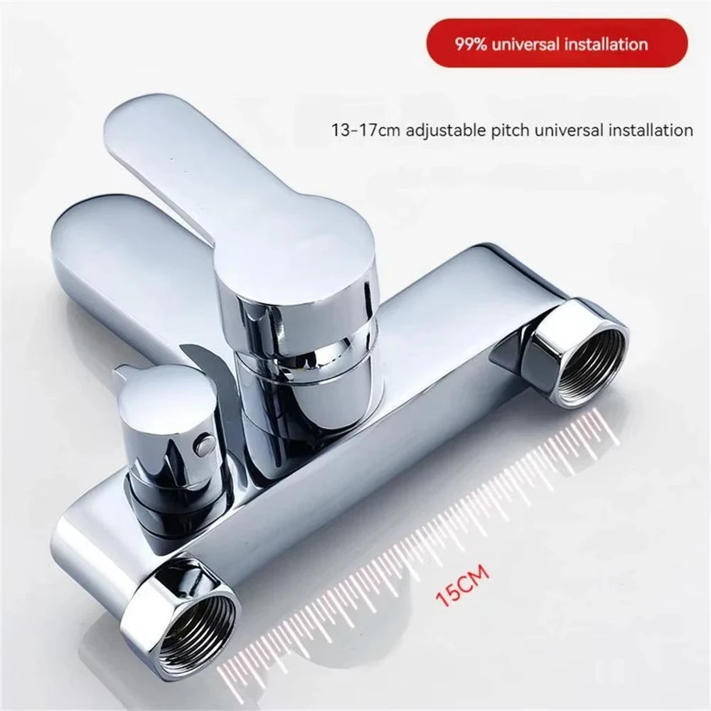 Contemporary Dual Handle Shower Faucet Set with Mixing Valve - Smarsty