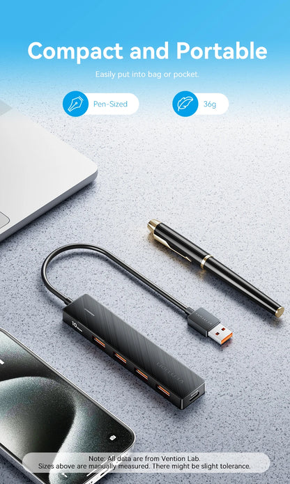 4 Port USB Hub USB 3 Gen 2 10Gbps LaptopCompatibleDevice