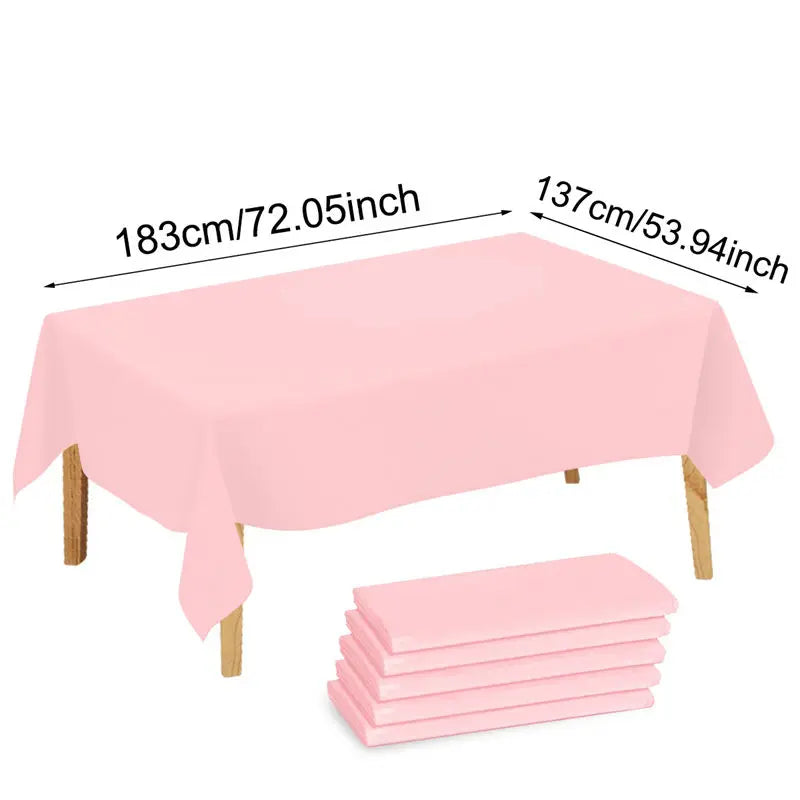 Multi Solid Color Disposable Plastic Tablecloth for Events - Smarsty
