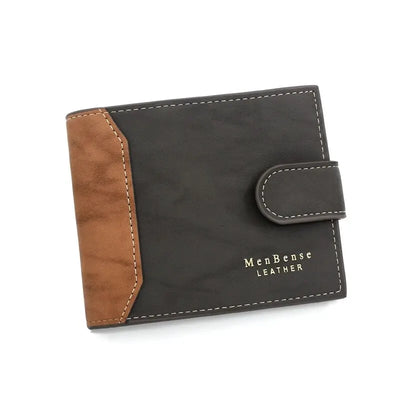 Men's Wallet with Hasp Business Card Holder Case Male Short Purse PU Leather Money Bag for Men Credit Card Wallets - Smarsty