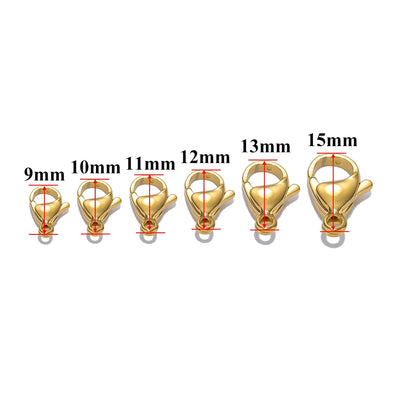 18K Gold Stainless Steel Lobster Clasps for Jewelry Making - Smarsty