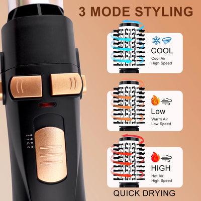 Hatteker Hot Air Brush with Replaceable Heads for Versatile Styling - Smarsty