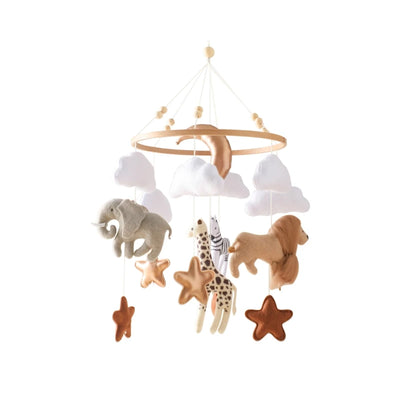 Baby Crib Mobile Rattle Toy For 0-12 Months Cartoon Felt Forest Animal Bed Bell Hanging Wooden Bracket Mobile Newbaby Rattle Toy by Smarsty