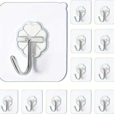 Transparent Self Adhesive Hooks for Easy Storage - Smarsty