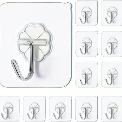 Transparent Self Adhesive Hooks for Easy Storage - Smarsty
