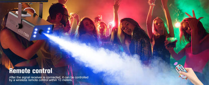 U'King 1500W Smoke Machine RGB 6 LED Fog Machine with Remote Control for DJ Disco Party Christmas Stage Effect Fogger Machine