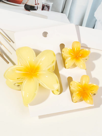 Hawaiian Flower Hair Claw Clips For Thin Hair Lightweight - Smarsty