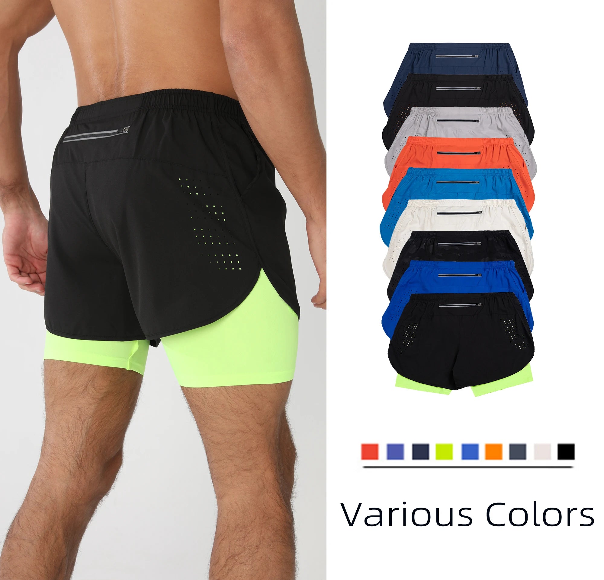 Gym Shorts Men Running Shorts with Liner Pockets Towel Loop Quick Dry Lightweight Workout Men's Breathable Athletic Sport Shorts - Smarsty