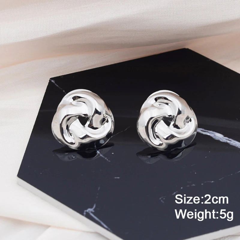 Gold Metal Drop Earrings with Irregular Heart Design for Women - Smarsty