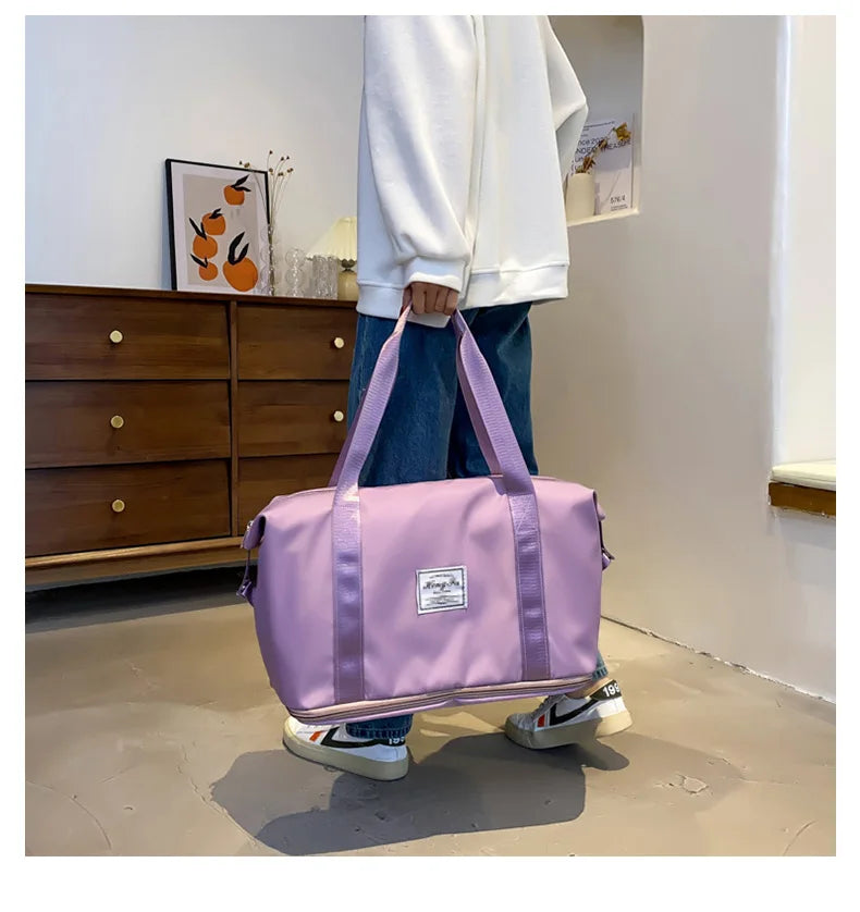 Waterproof Nylon Travel Duffle Bag for Women Large Capacity - Smarsty