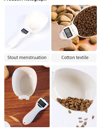 Pet Food Scale LCD Electronic Precision Weighing Tool Dog Cat Feeding Food Measuring Spoon Digital Display Kitchen Scale