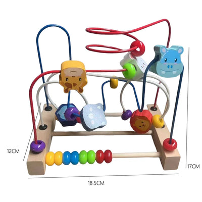 Colorful Wooden Roller Coaster Educational Circle Toy For Preschool Learning Bead Maze Toy Perfect Gift For Young Children - Smarsty