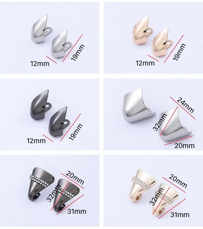 Women High Heel Metal Toe Cap Wear and Tear Concealer Anti-kicking Leather Shoes Point Protector Flat Shoe Tips Cap Accessorices - Smarsty