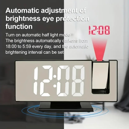 Intelligent Projection Alarm Clock with Large Screen - Smarsty