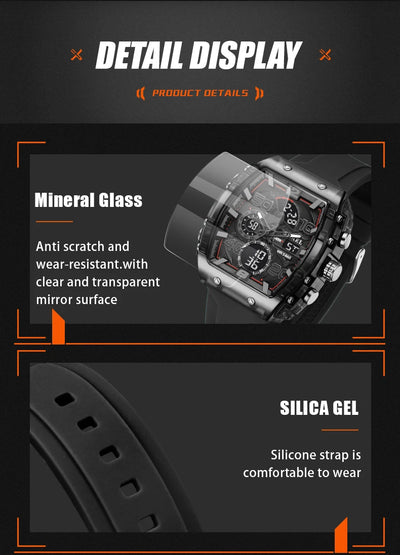 SMAEL 8109 Waterproof Luminous Dual Display Watch - Smarsty