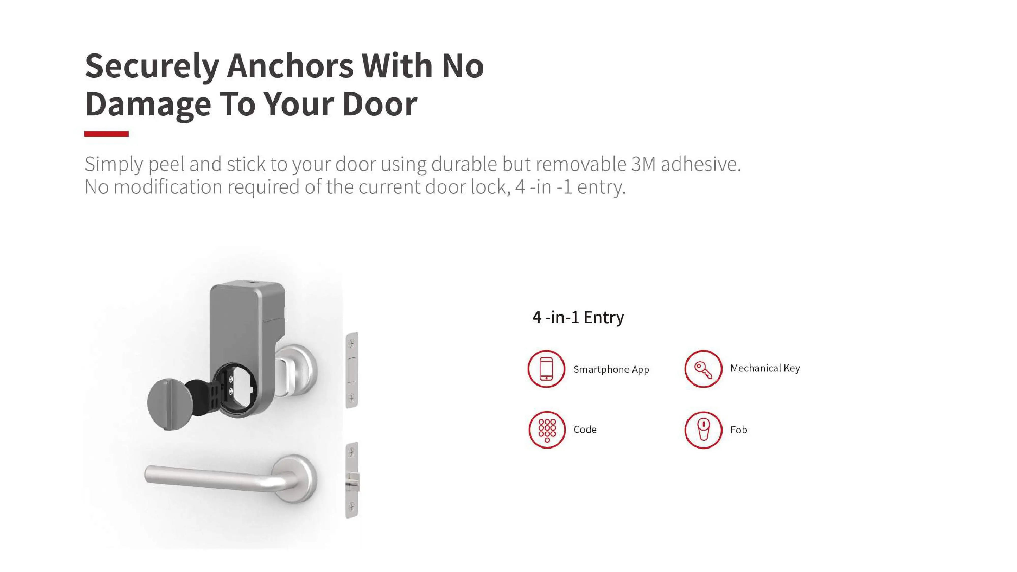 A1 Pro Bluetooth Smart Door Lock With Easy Installation - Smarsty