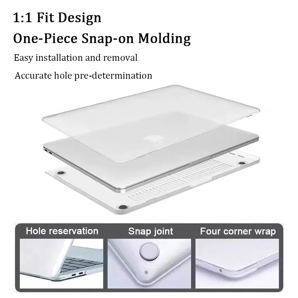 Crystal Clear MacBook Protective Case for Air 13 Pro 14