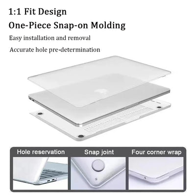 Crystal Clear MacBook Protective Case for Air 13 Pro 14 - Smarsty