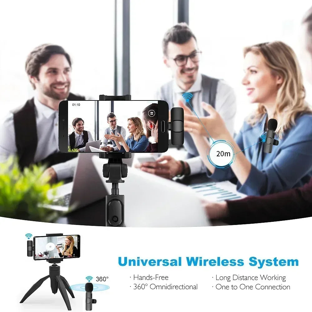 Portable Wireless Lavalier Microphone for Clear Live Streaming - Smarsty