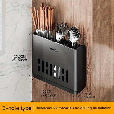 1pc Flatware Organizer, Multifunctional Cutlery Storage Rack With Detachable Water Drain Base, Chopsticks Holder, Utensil Holder by Smarsty