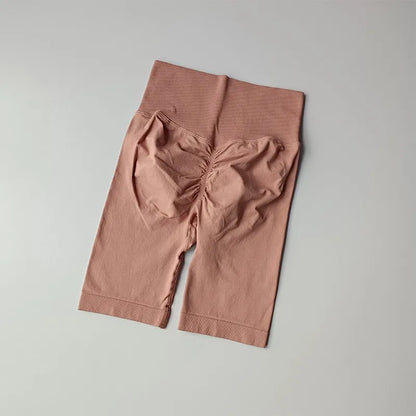 Women Yoga Shorts High Waist Sport Shorts Hip Push Up Soft Fitness Quick Dry Running Shorts Tummy Control Workout Gym Shorts - Smarsty