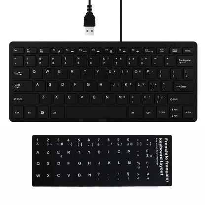 Ultra Thin USB 2.0 Wired Keyboard Mini 78 Keys Multimedia
