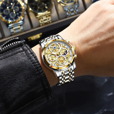 Luxury Waterproof Men's Chronograph Watch with Luminous Date - Smarsty