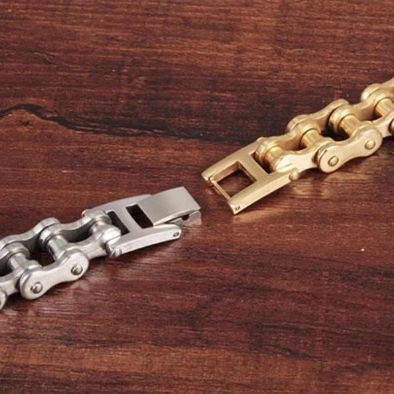 Stainless Steel Biker Chain Bracelet Durable Punk Jewelry - Smarsty