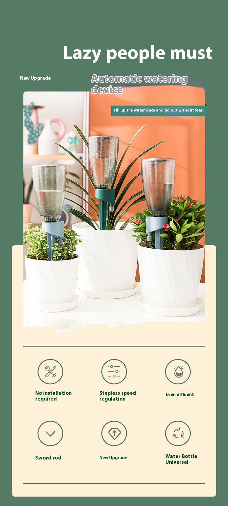 New Automatic Flower Watering Device Garden Adjustable Speed Dripping Watering Flower Pot Succulent Drip Irrigation Device