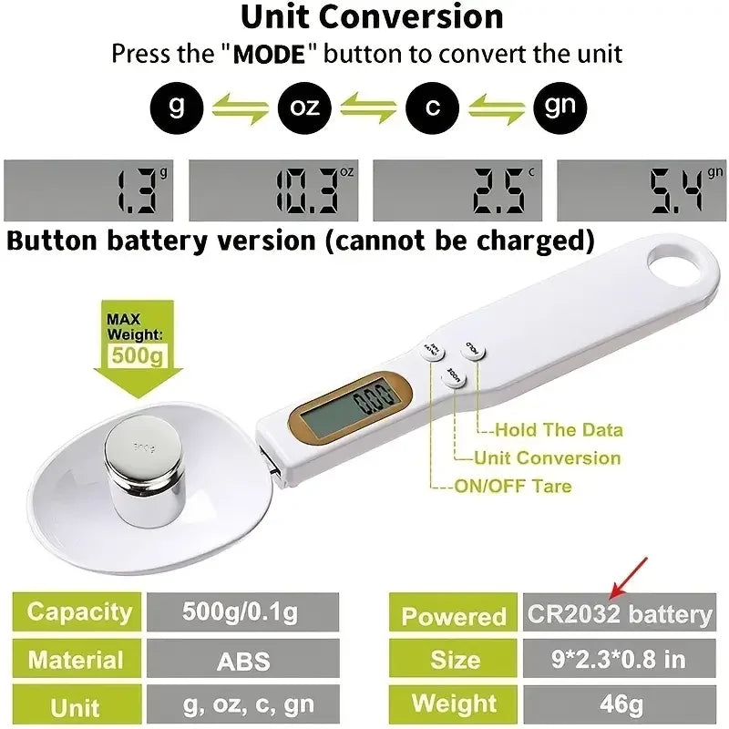 Mini Spoon Digital Kitchen Scale for Accurate Measurements - Smarsty
