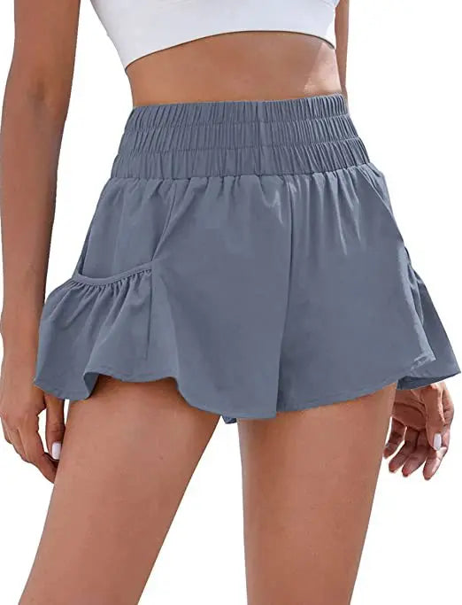 Hotty Hot Solid Color Tennis Skirt Yoga Shorts for Women's Gym Sportswear Pocket Loose Sport Outfit Fitness Runing Workout Short - Smarsty