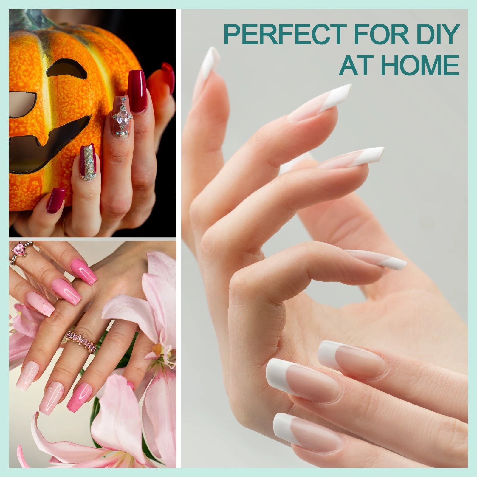 Gel X Nail Tips 120pcs Easy Soak Off Extensions - Smarsty