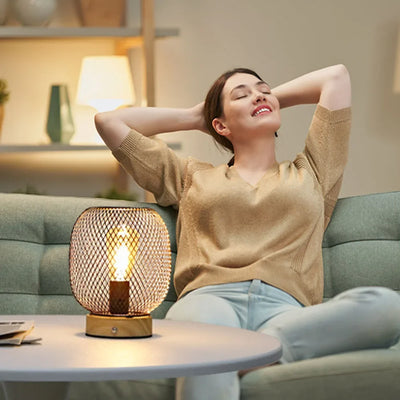Dimmable Touch Bedside Table Lamp Metal Rechargeable Battery Powered with LED Bulb for Weddings Patio for Indoors Outdoors