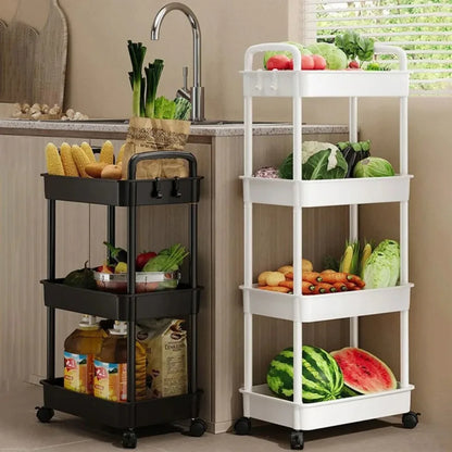 Bookshelf Storage Trolley Mobile Kitchen Organizer Cart With Wheels Multi-Layer Bathroom Shelves Household Snacks Storage Rack by Smarsty