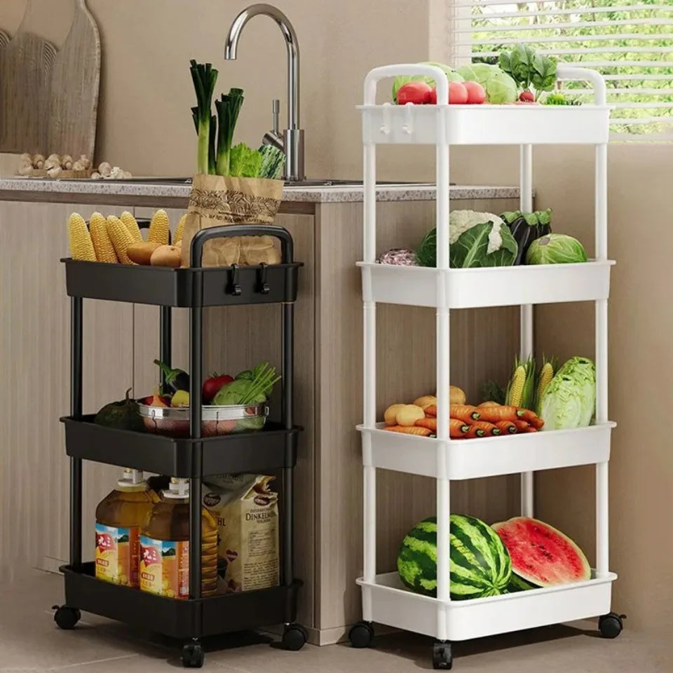 Bookshelf Storage Trolley Mobile Kitchen Organizer Cart With Wheels Multi-Layer Bathroom Shelves Household Snacks Storage Rack by Smarsty