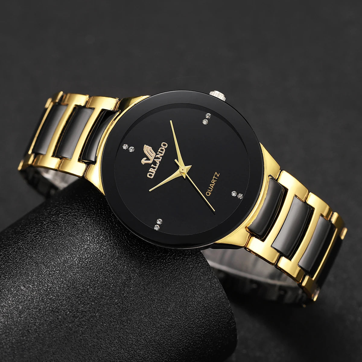 Men's Fashion Black Steel Band Quartz Watch - Smarsty