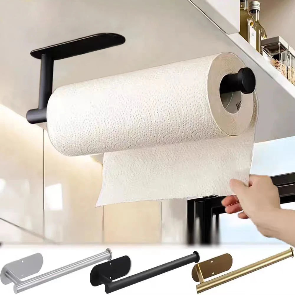Adhesive Stainless Steel Paper Towel Holder for Easy Storage - Smarsty