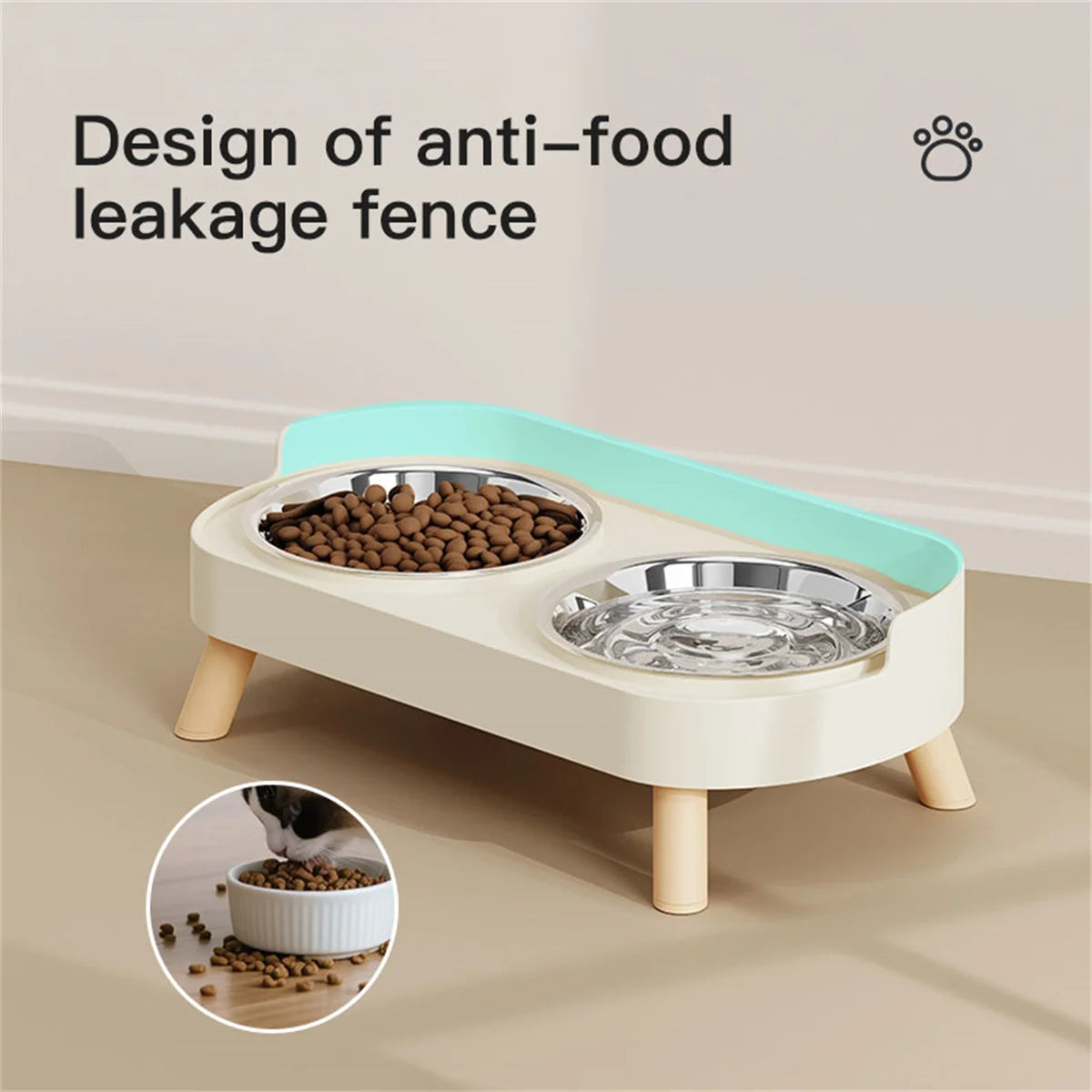 Colorful Double Bowl for Dogs and Cats with Large Capacity - Smarsty