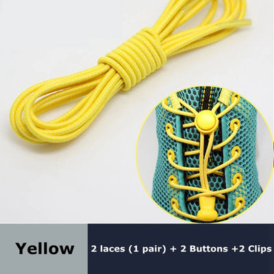 1 Pair round Elastic Shoelaces No-Tie Stretching Locking Lazy Laces for Various Shoe Accessories Suitable for All Sizes - Smarsty