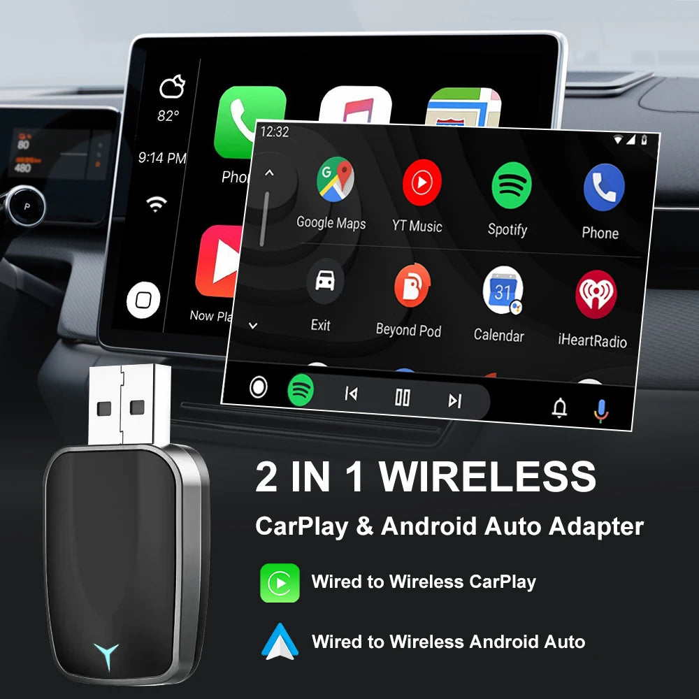 NEW Wireless CarPlay Android Auto Wireless Adapter Smart Mini Box Plug and play Connect Universal for Nissan Wireless Adapter - Smarsty