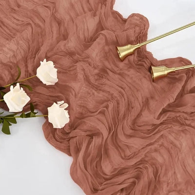 Pink Cheesecloth Table Runner for Romantic Weddings - Smarsty